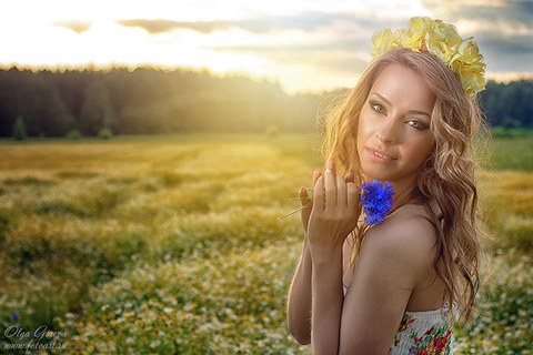 Фотосессия на ромашковом поле